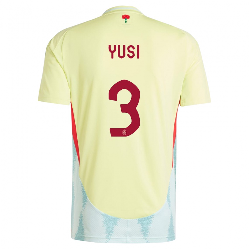 Damen Spanien Yusi #3 Gelb Auswärtstrikot Trikot 24-26 T-Shirt Österreich