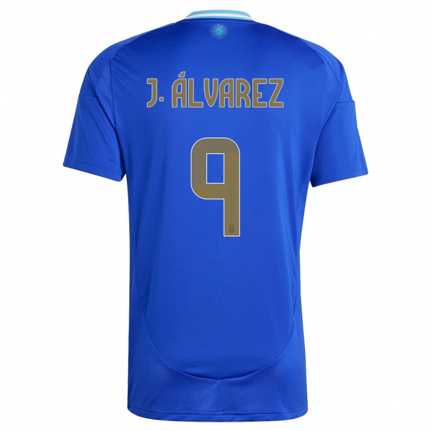 Damen Argentinien Julian Alvarez #9 Blau Auswärtstrikot Trikot 24-26 T-Shirt Österreich