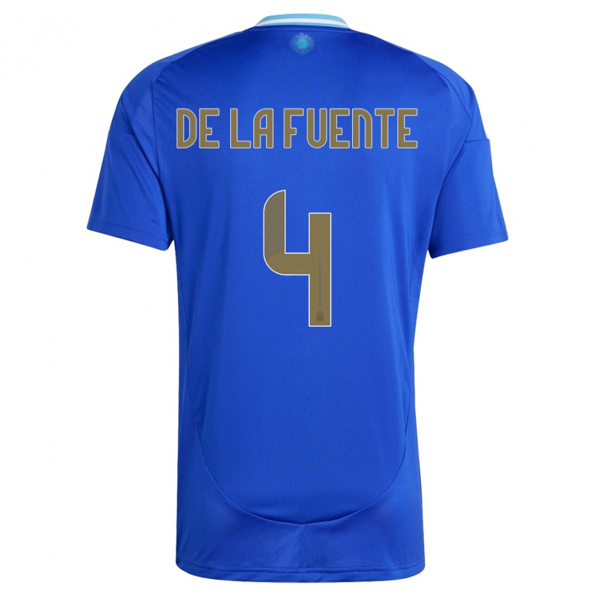 Damen Argentinien Hernan De La Fuente #4 Blau Auswärtstrikot Trikot 24-26 T-Shirt Österreich
