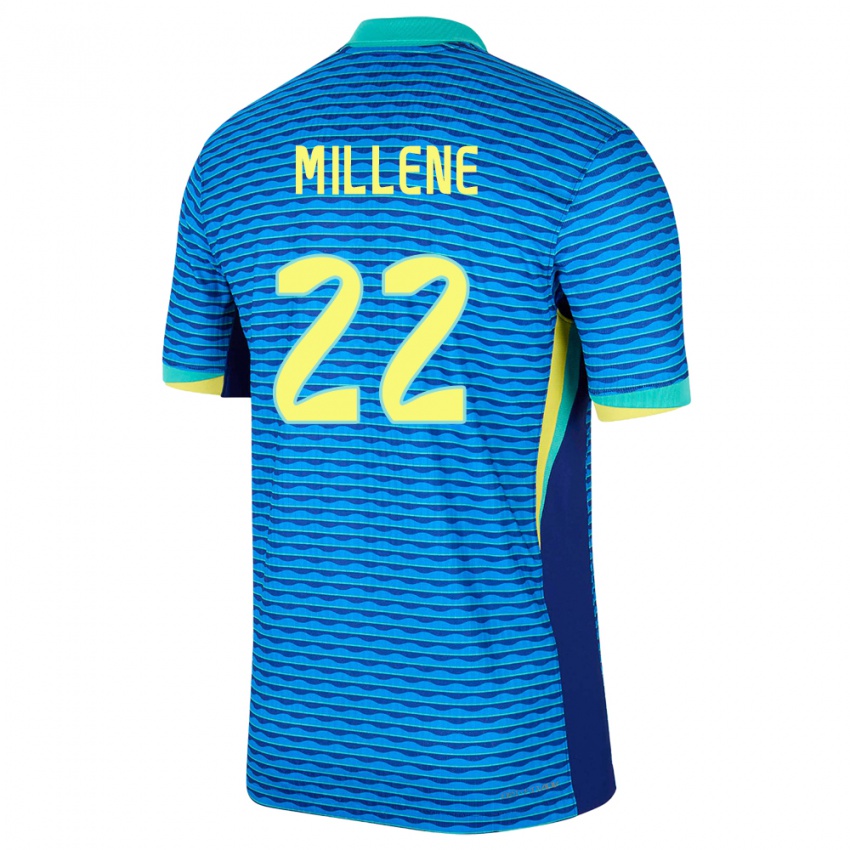 Damen Brasilien Millene #22 Blau Auswärtstrikot Trikot 24-26 T-Shirt Österreich