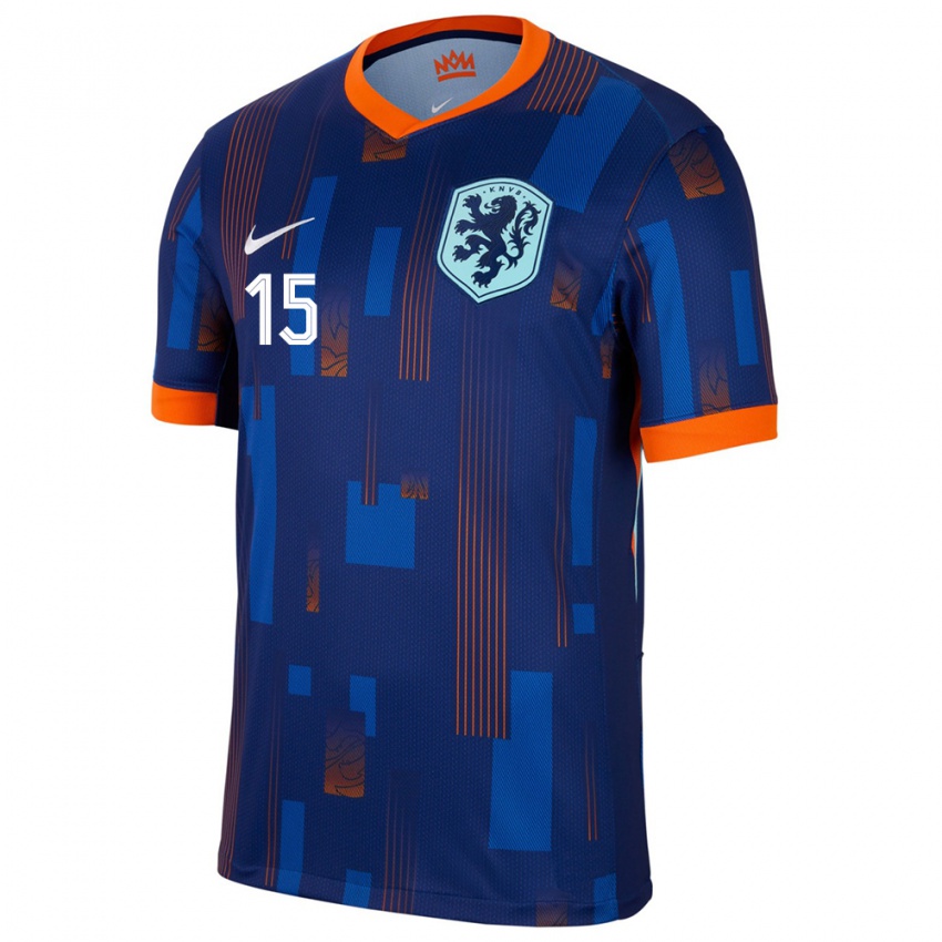 Damen Niederlande Inessa Kaagman #15 Blau Auswärtstrikot Trikot 24-26 T-Shirt Österreich