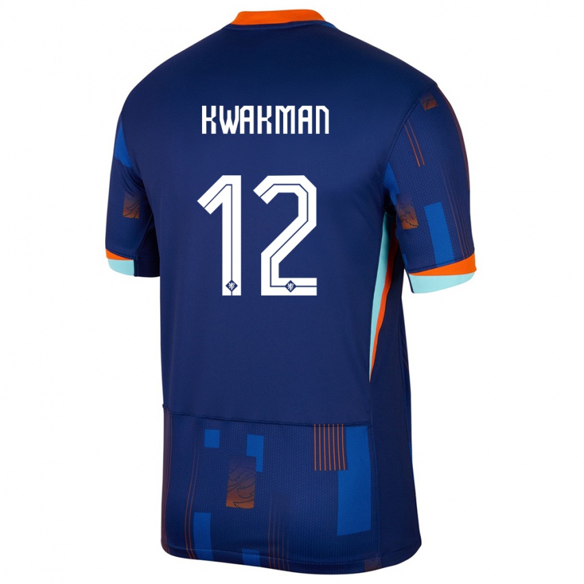 Damen Niederlande Dave Kwakman #12 Blau Auswärtstrikot Trikot 24-26 T-Shirt Österreich