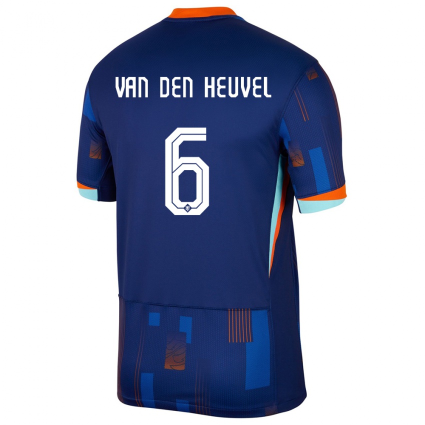 Damen Niederlande Tim Van Den Heuvel #6 Blau Auswärtstrikot Trikot 24-26 T-Shirt Österreich