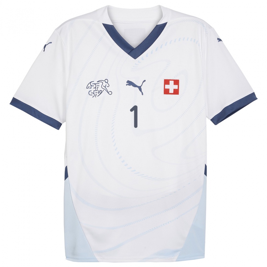 Damen Schweiz Marvin Hubel #1 Weiß Auswärtstrikot Trikot 24-26 T-Shirt Österreich