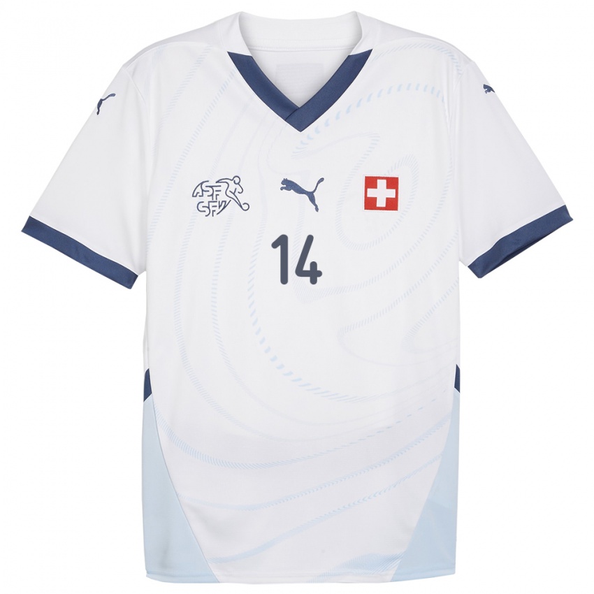 Damen Schweiz Rahel Kiwic #14 Weiß Auswärtstrikot Trikot 24-26 T-Shirt Österreich