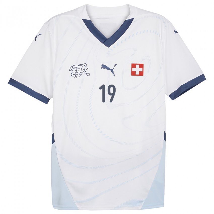 Damen Schweiz Eseosa Aigbogun #19 Weiß Auswärtstrikot Trikot 24-26 T-Shirt Österreich