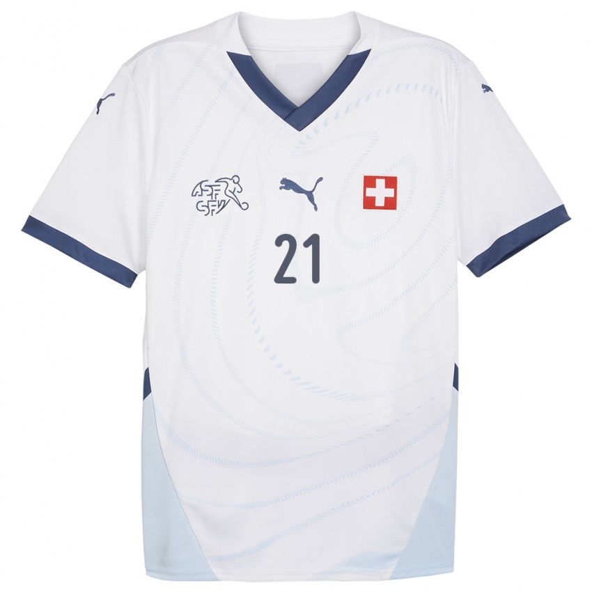 Damen Schweiz Seraina Friedli #21 Weiß Auswärtstrikot Trikot 24-26 T-Shirt Österreich