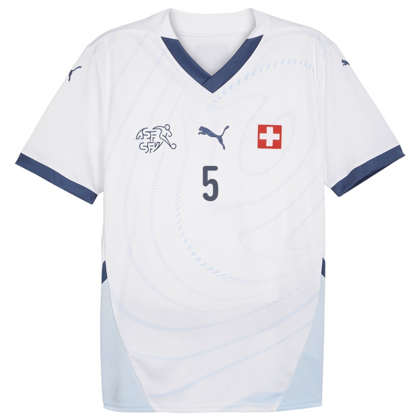 Damen Schweiz Albian Hajdari #5 Weiß Auswärtstrikot Trikot 24-26 T-Shirt Österreich