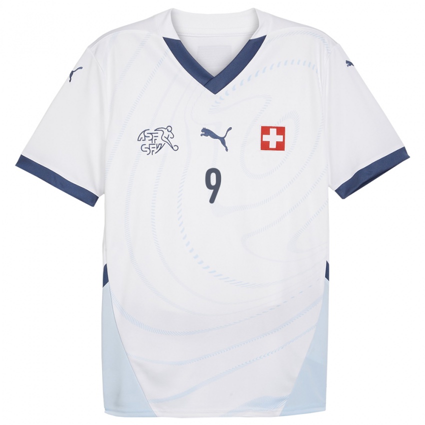 Damen Schweiz Ana Maria Crnogorcevic #9 Weiß Auswärtstrikot Trikot 24-26 T-Shirt Österreich