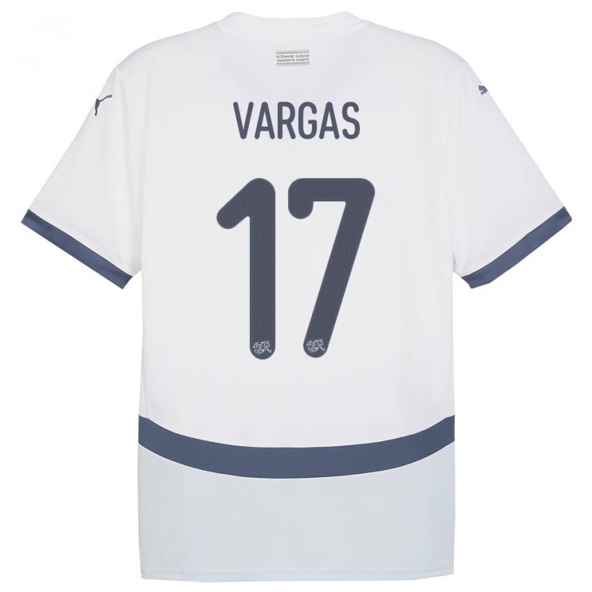 Damen Schweiz Ruben Vargas #17 Weiß Auswärtstrikot Trikot 24-26 T-Shirt Österreich