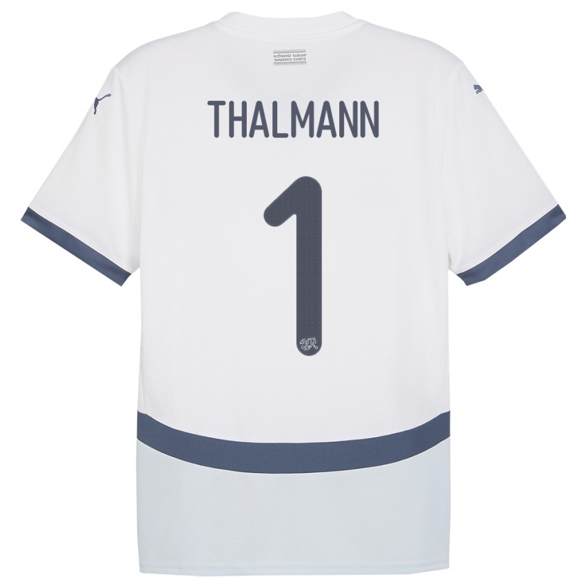 Damen Schweiz Gaelle Thalmann #1 Weiß Auswärtstrikot Trikot 24-26 T-Shirt Österreich