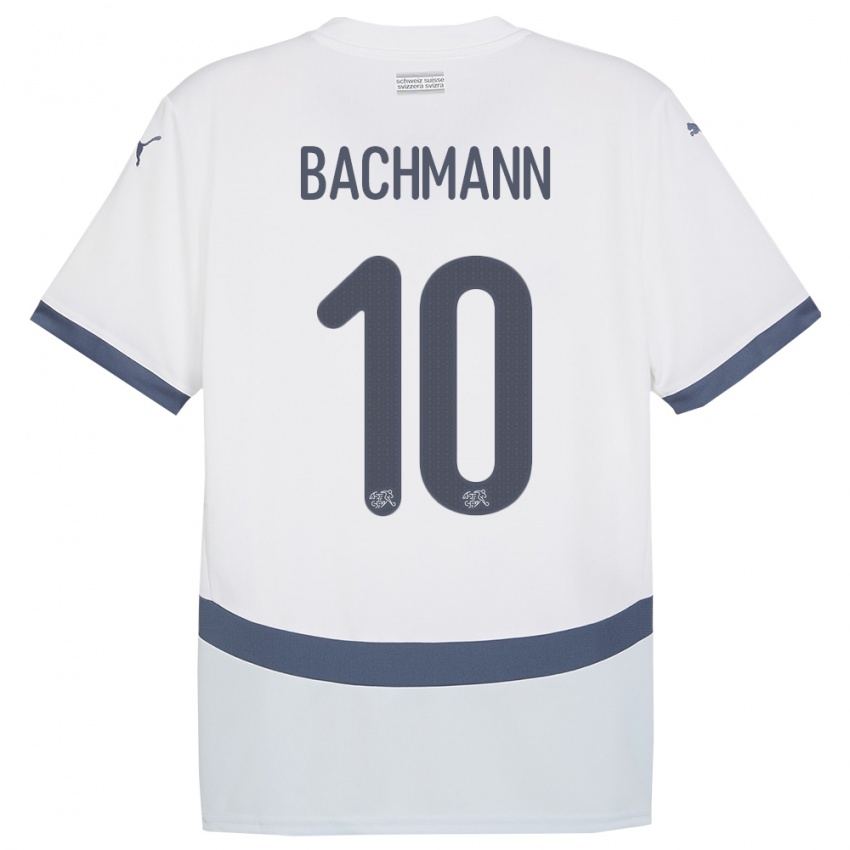 Damen Schweiz Ramona Bachmann #10 Weiß Auswärtstrikot Trikot 24-26 T-Shirt Österreich