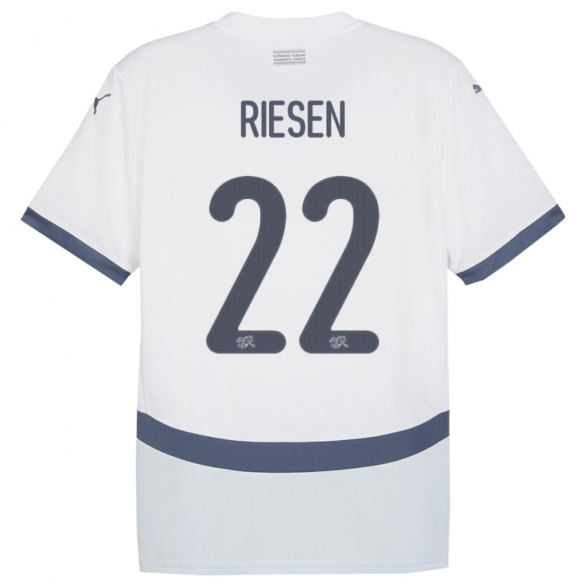 Damen Schweiz Nadine Riesen #22 Weiß Auswärtstrikot Trikot 24-26 T-Shirt Österreich
