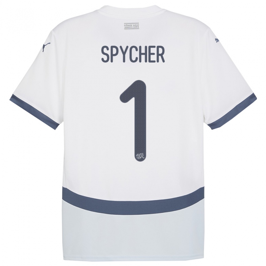 Damen Schweiz Tim Spycher #1 Weiß Auswärtstrikot Trikot 24-26 T-Shirt Österreich