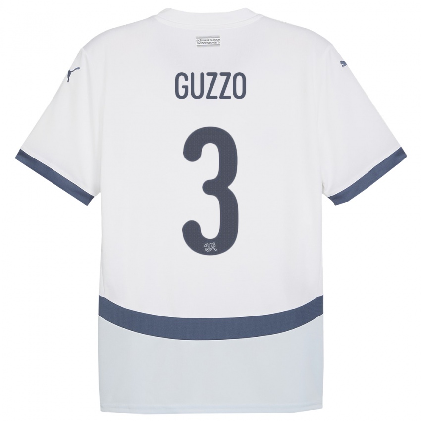 Damen Schweiz Ramon Guzzo #3 Weiß Auswärtstrikot Trikot 24-26 T-Shirt Österreich
