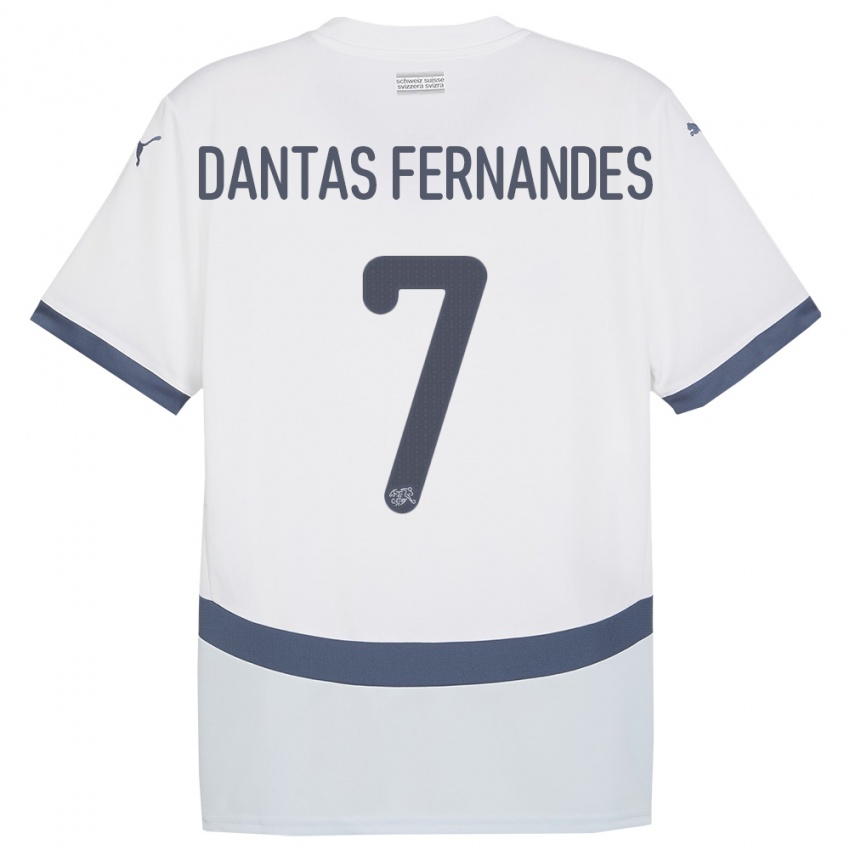 Damen Schweiz Ronaldo Dantas Fernandes #7 Weiß Auswärtstrikot Trikot 24-26 T-Shirt Österreich