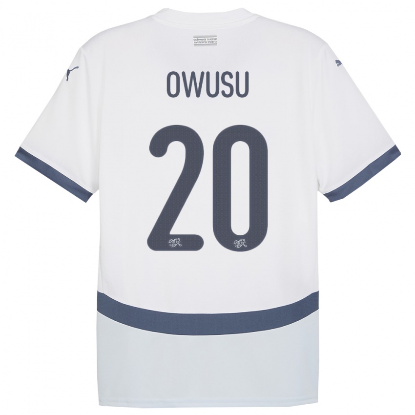 Damen Schweiz Tyron Owusu #20 Weiß Auswärtstrikot Trikot 24-26 T-Shirt Österreich