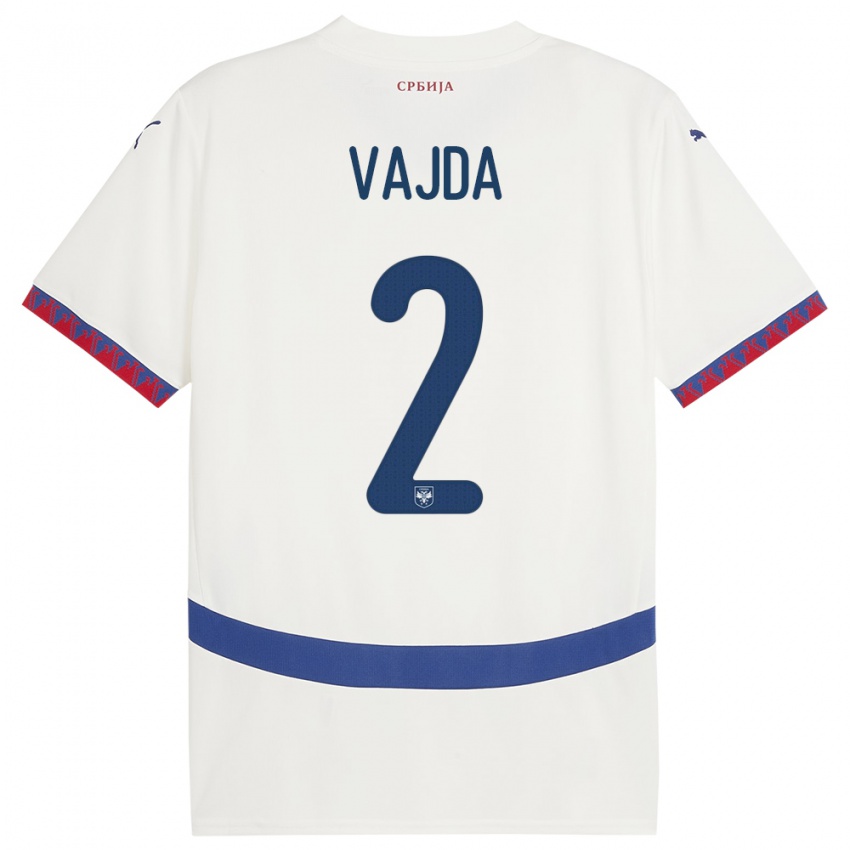 Damen Serbien Orsoja Vajda #2 Weiß Auswärtstrikot Trikot 24-26 T-Shirt Österreich