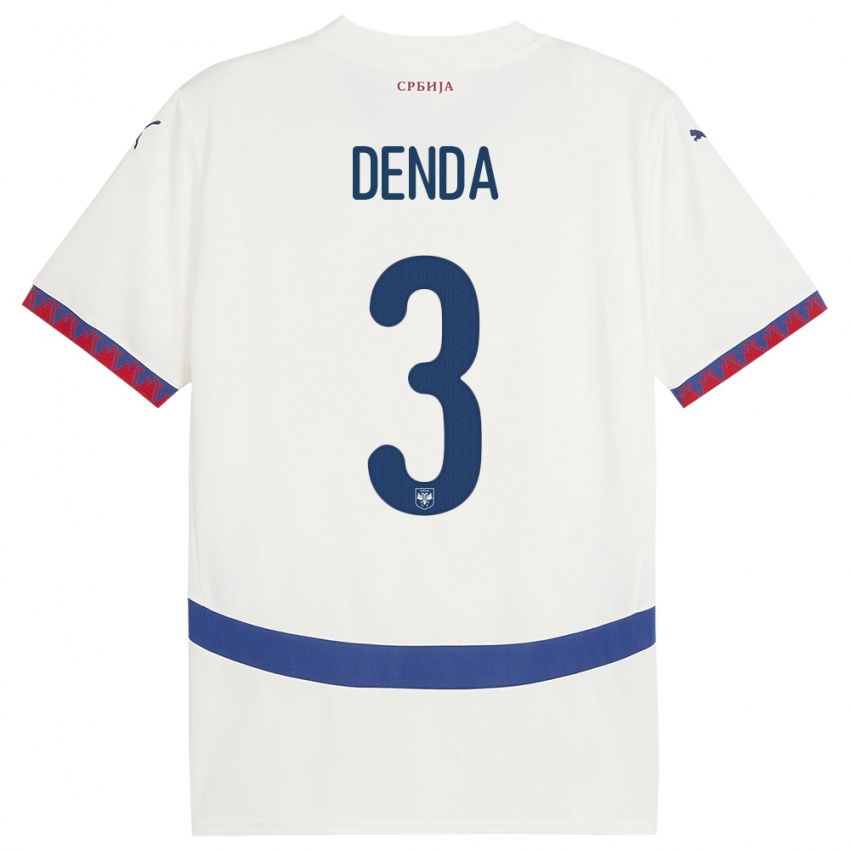 Damen Serbien Milica Denda #3 Weiß Auswärtstrikot Trikot 24-26 T-Shirt Österreich