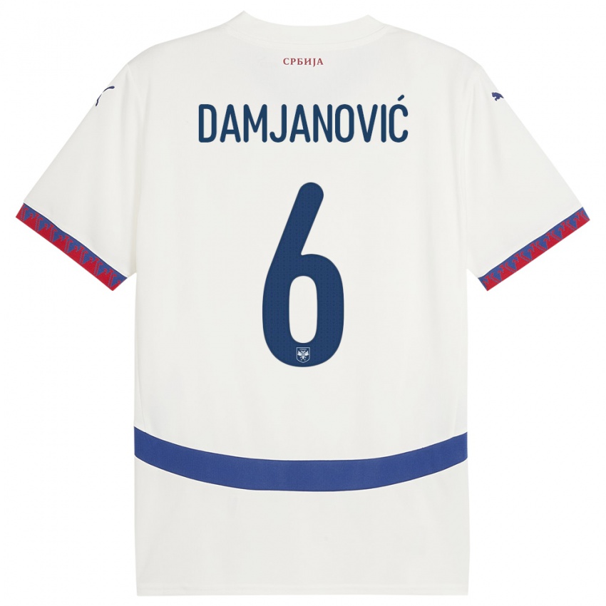 Damen Serbien Nevena Damjanovic #6 Weiß Auswärtstrikot Trikot 24-26 T-Shirt Österreich