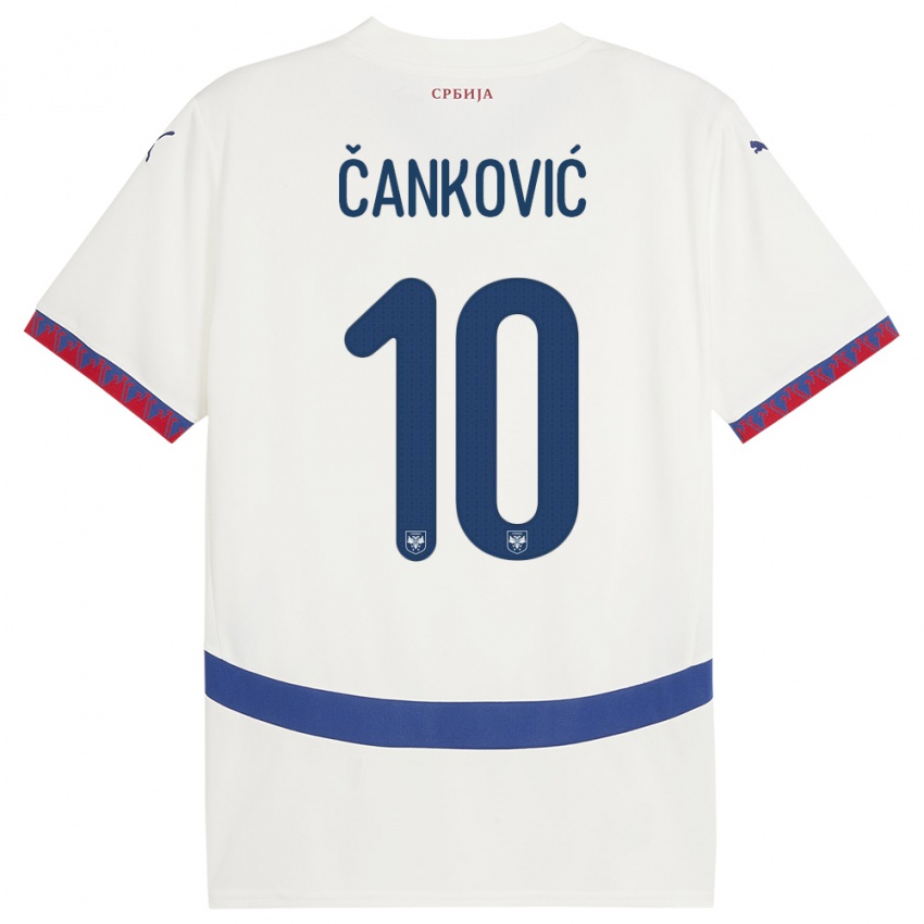 Damen Serbien Jelena Cankovic #10 Weiß Auswärtstrikot Trikot 24-26 T-Shirt Österreich