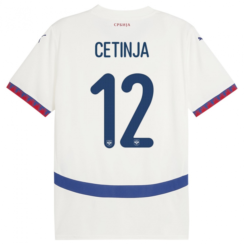Damen Serbien Sara Cetinja #12 Weiß Auswärtstrikot Trikot 24-26 T-Shirt Österreich