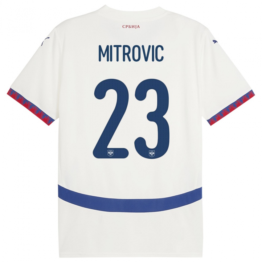 Damen Serbien Vuk Mitrovic #23 Weiß Auswärtstrikot Trikot 24-26 T-Shirt Österreich