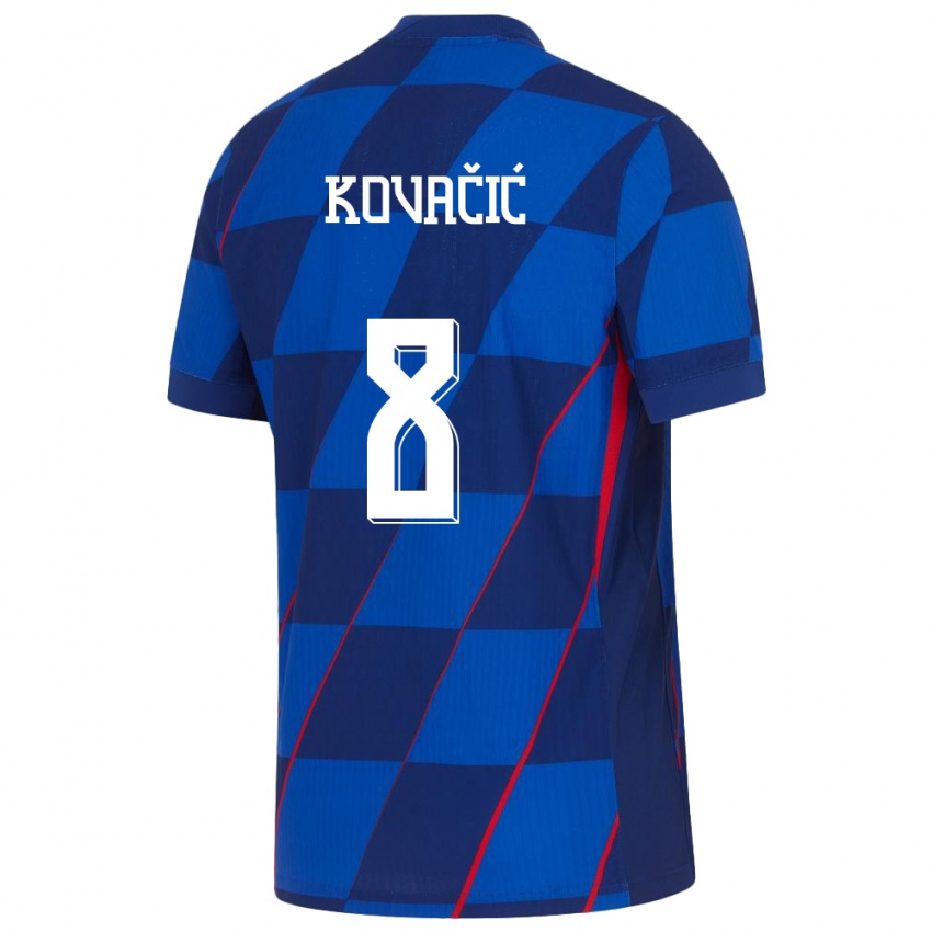 Damen Kroatien Mateo Kovacic #8 Blau Auswärtstrikot Trikot 24-26 T-Shirt Österreich