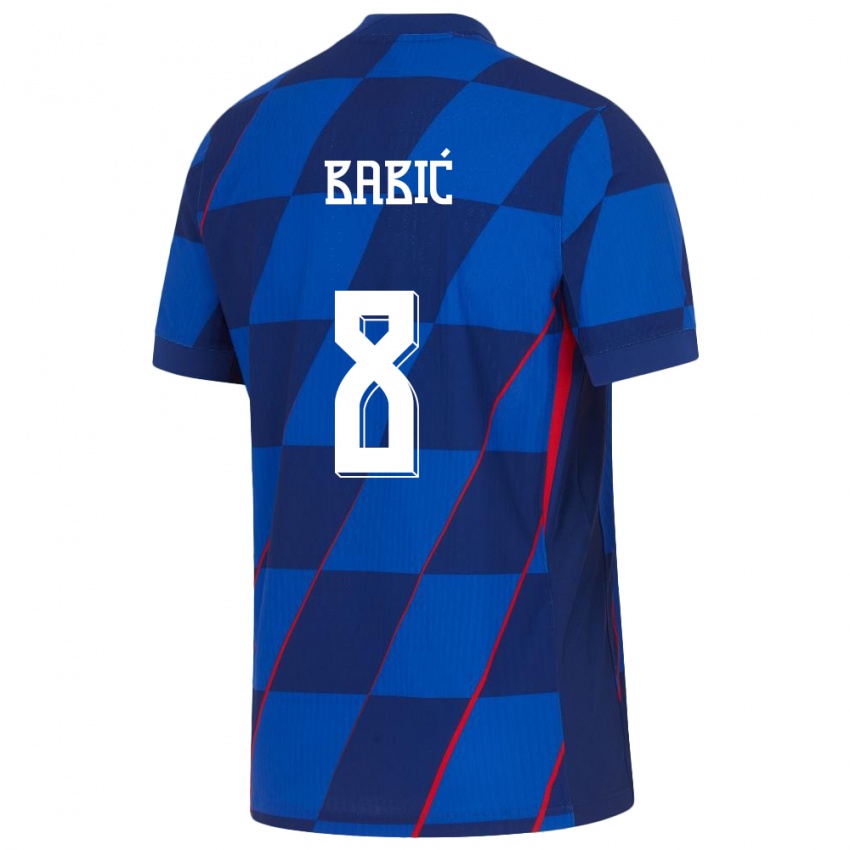 Damen Kroatien Andro Babic #8 Blau Auswärtstrikot Trikot 24-26 T-Shirt Österreich