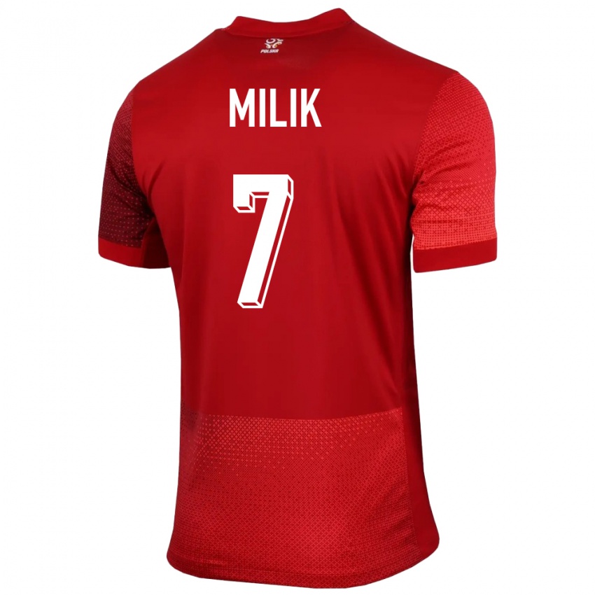 Damen Polen Arkadiusz Milik #7 Rot Auswärtstrikot Trikot 24-26 T-Shirt Österreich