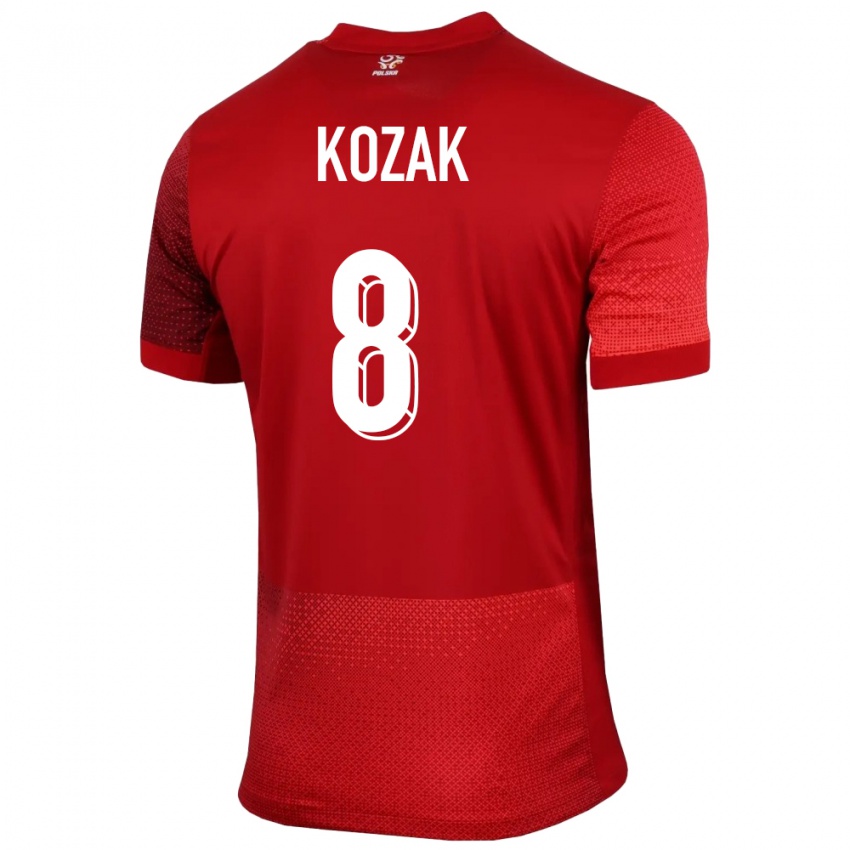 Damen Polen Kinga Kozak #8 Rot Auswärtstrikot Trikot 24-26 T-Shirt Österreich