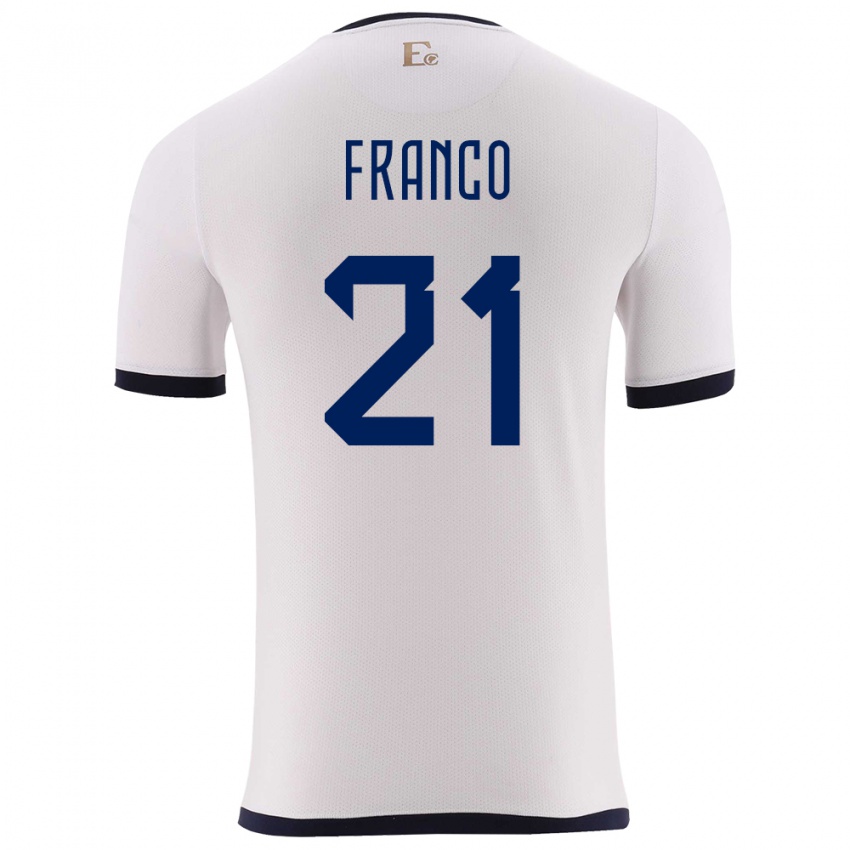 Damen Ecuador Alan Franco #21 Weiß Auswärtstrikot Trikot 24-26 T-Shirt Österreich