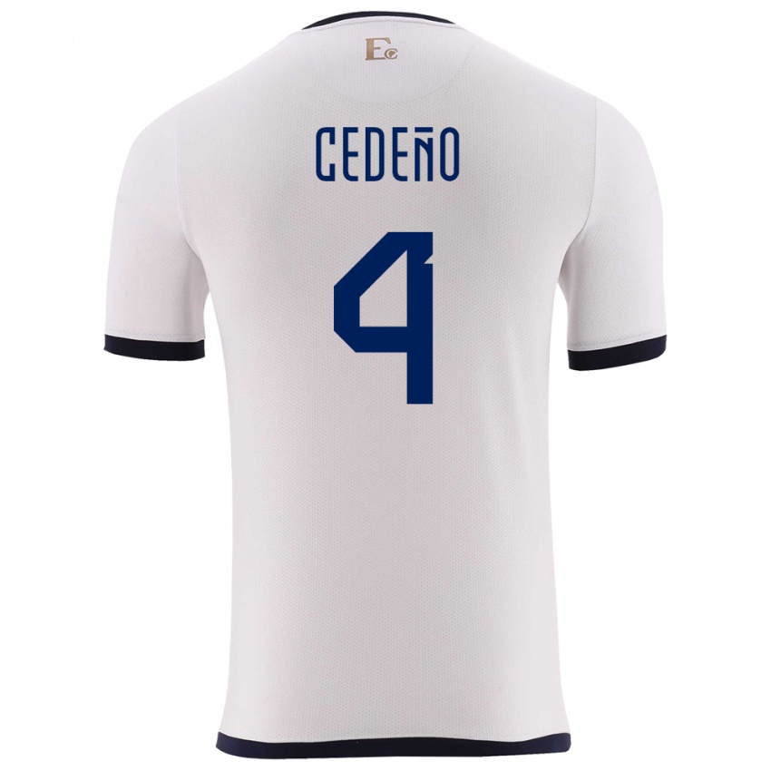 Damen Ecuador Stefany Cedeno #4 Weiß Auswärtstrikot Trikot 24-26 T-Shirt Österreich