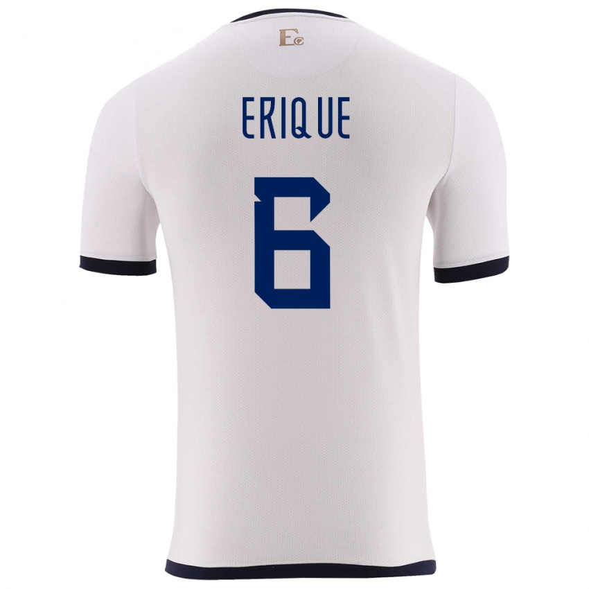 Damen Ecuador Yeltzin Erique #6 Weiß Auswärtstrikot Trikot 24-26 T-Shirt Österreich
