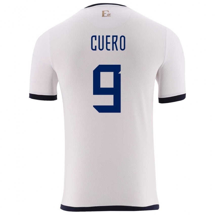 Damen Ecuador Justin Cuero #9 Weiß Auswärtstrikot Trikot 24-26 T-Shirt Österreich