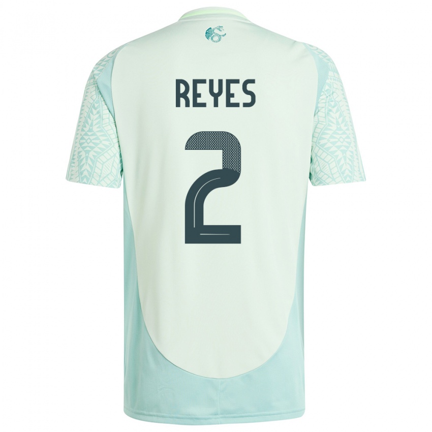 Damen Mexiko Luis Reyes #2 Leinengrün Auswärtstrikot Trikot 24-26 T-Shirt Österreich