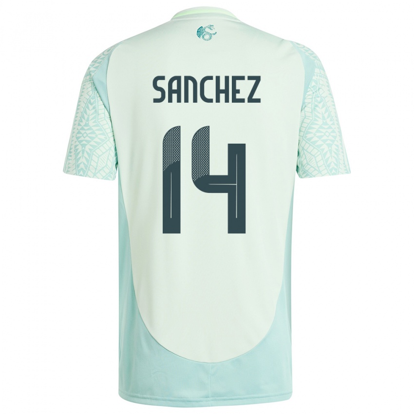 Damen Mexiko Erick Sanchez #14 Leinengrün Auswärtstrikot Trikot 24-26 T-Shirt Österreich