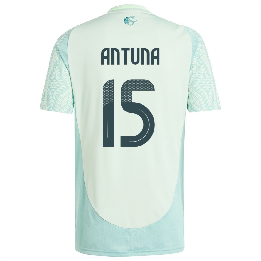 Damen Mexiko Uriel Antuna #15 Leinengrün Auswärtstrikot Trikot 24-26 T-Shirt Österreich