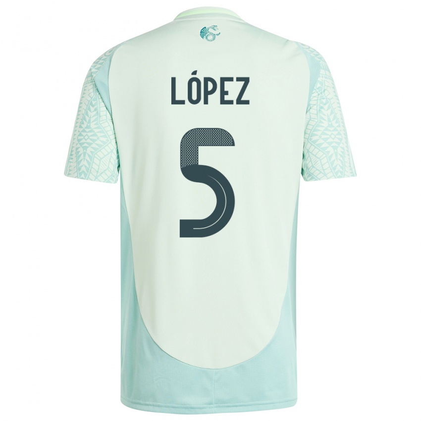 Damen Mexiko Jimena Lopez #5 Leinengrün Auswärtstrikot Trikot 24-26 T-Shirt Österreich