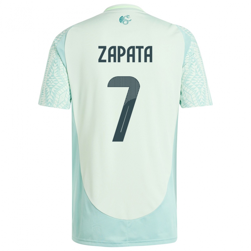 Damen Mexiko Angel Zapata #7 Leinengrün Auswärtstrikot Trikot 24-26 T-Shirt Österreich