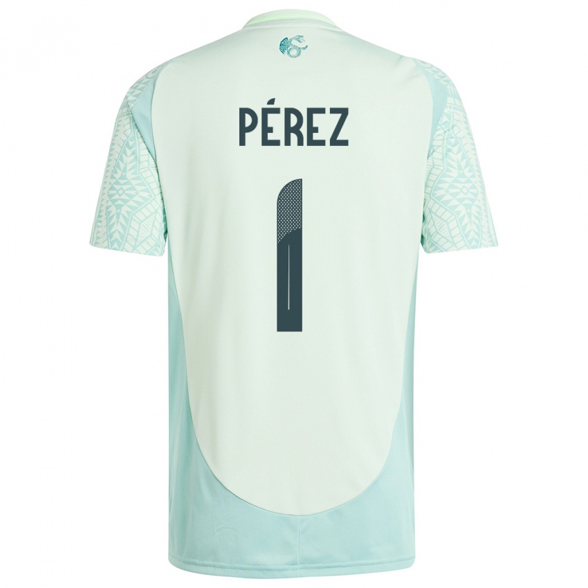 Damen Mexiko Emiliano Perez #1 Leinengrün Auswärtstrikot Trikot 24-26 T-Shirt Österreich