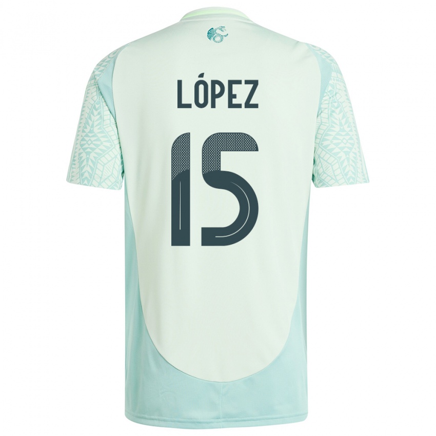 Damen Mexiko Everardo Lopez #15 Leinengrün Auswärtstrikot Trikot 24-26 T-Shirt Österreich