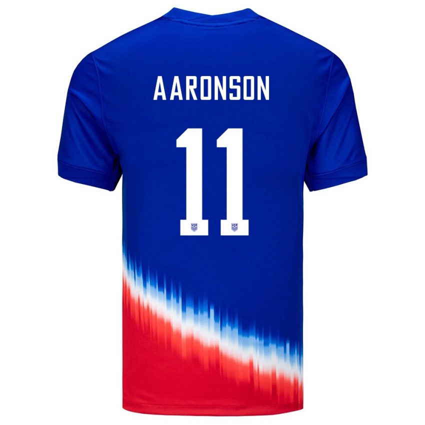 Damen Vereinigte Staaten Brenden Aaronson #11 Blau Auswärtstrikot Trikot 24-26 T-Shirt Österreich