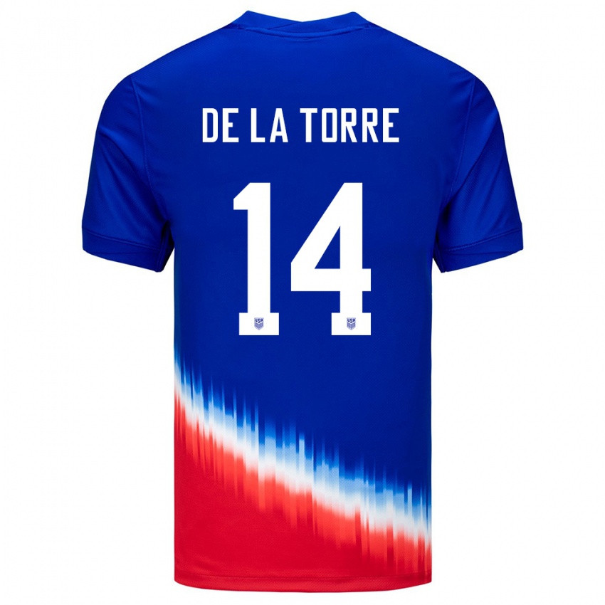 Damen Vereinigte Staaten Luca De La Torre #14 Blau Auswärtstrikot Trikot 24-26 T-Shirt Österreich