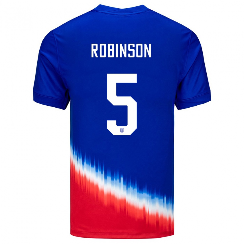 Damen Vereinigte Staaten Antonee Robinson #5 Blau Auswärtstrikot Trikot 24-26 T-Shirt Österreich