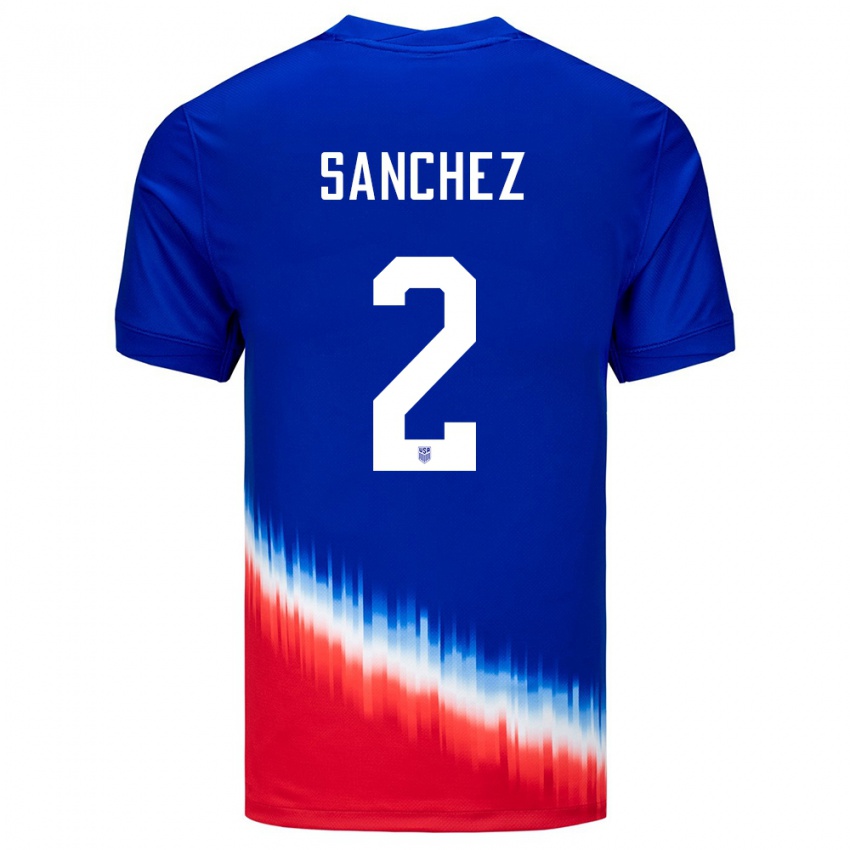 Damen Vereinigte Staaten Ashley Sanchez #2 Blau Auswärtstrikot Trikot 24-26 T-Shirt Österreich