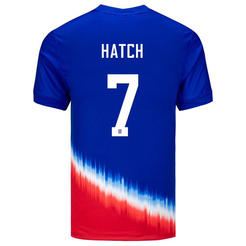 Damen Vereinigte Staaten Ashley Hatch #7 Blau Auswärtstrikot Trikot 24-26 T-Shirt Österreich