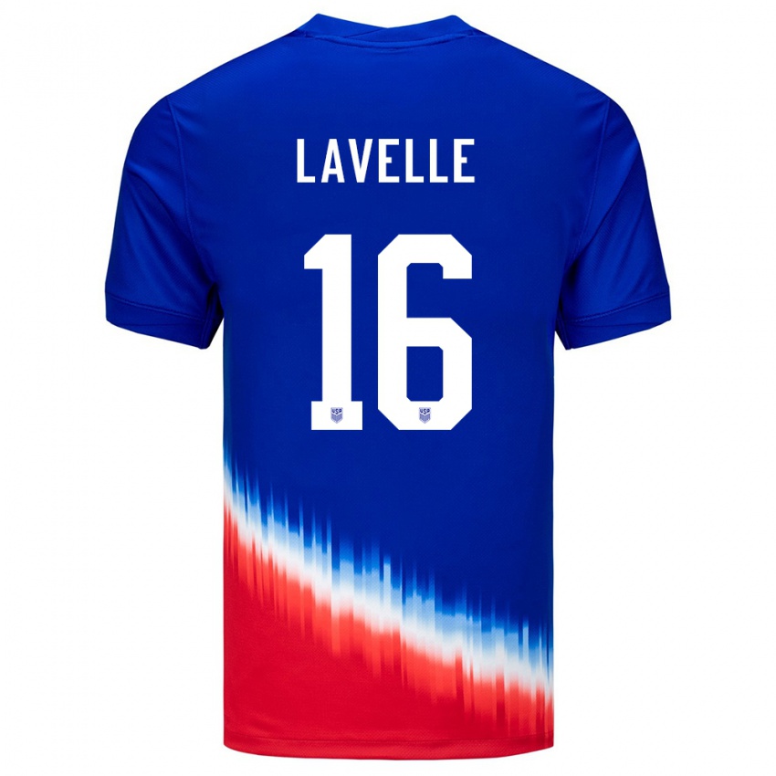 Damen Vereinigte Staaten Rose Lavelle #16 Blau Auswärtstrikot Trikot 24-26 T-Shirt Österreich