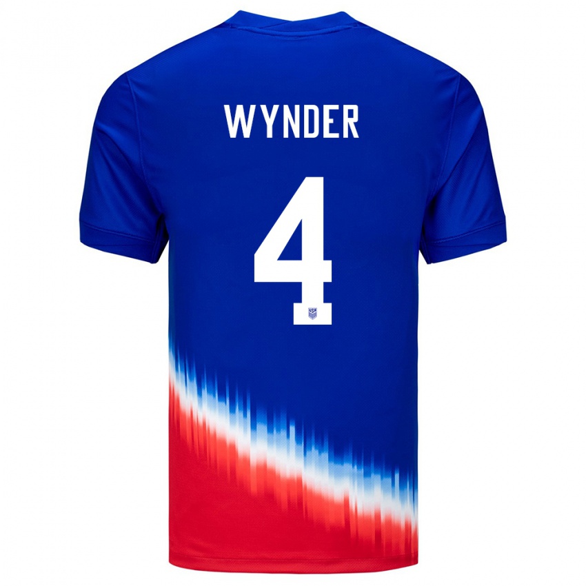 Damen Vereinigte Staaten Joshua Wynder #4 Blau Auswärtstrikot Trikot 24-26 T-Shirt Österreich