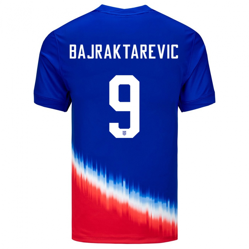 Damen Vereinigte Staaten Esmir Bajraktarevic #9 Blau Auswärtstrikot Trikot 24-26 T-Shirt Österreich